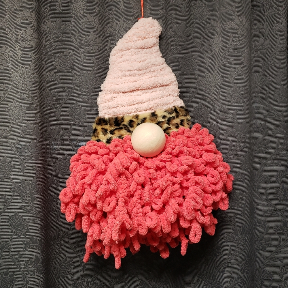 Pink & Leopard Print Gnome Wreath / Wall Hanging